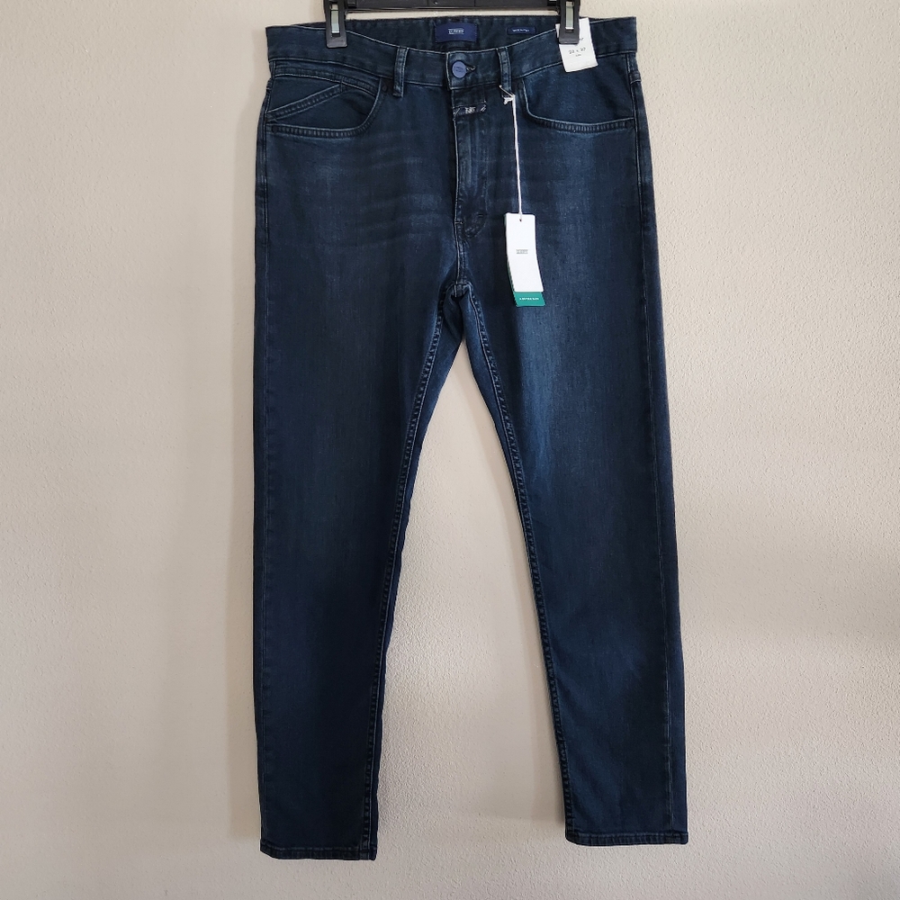 CLOSED Mens Cooper Tapered Dark Wash Jeans Size 32 NWT Regular Fit Organic